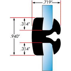 Fairchild Industries - Automotive Replacement Parts; Type: Self-Sealing Weatherstrip ; Application: Two Piece Rubber Glass Sealing Weatherstrip for Windshields With Rubber Locking Strip Included, , 25 Ft., Each - Exact Industrial Supply