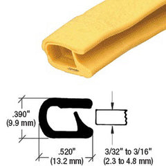 Fairchild Industries - Automotive Replacement Parts; Type: Edge Trim ; Application: Edge Trim, Standard Single Lip Trim with Segmented Steel Core, .090"-.190", Safety Yellow Soft Tone, 50 ft. - Exact Industrial Supply