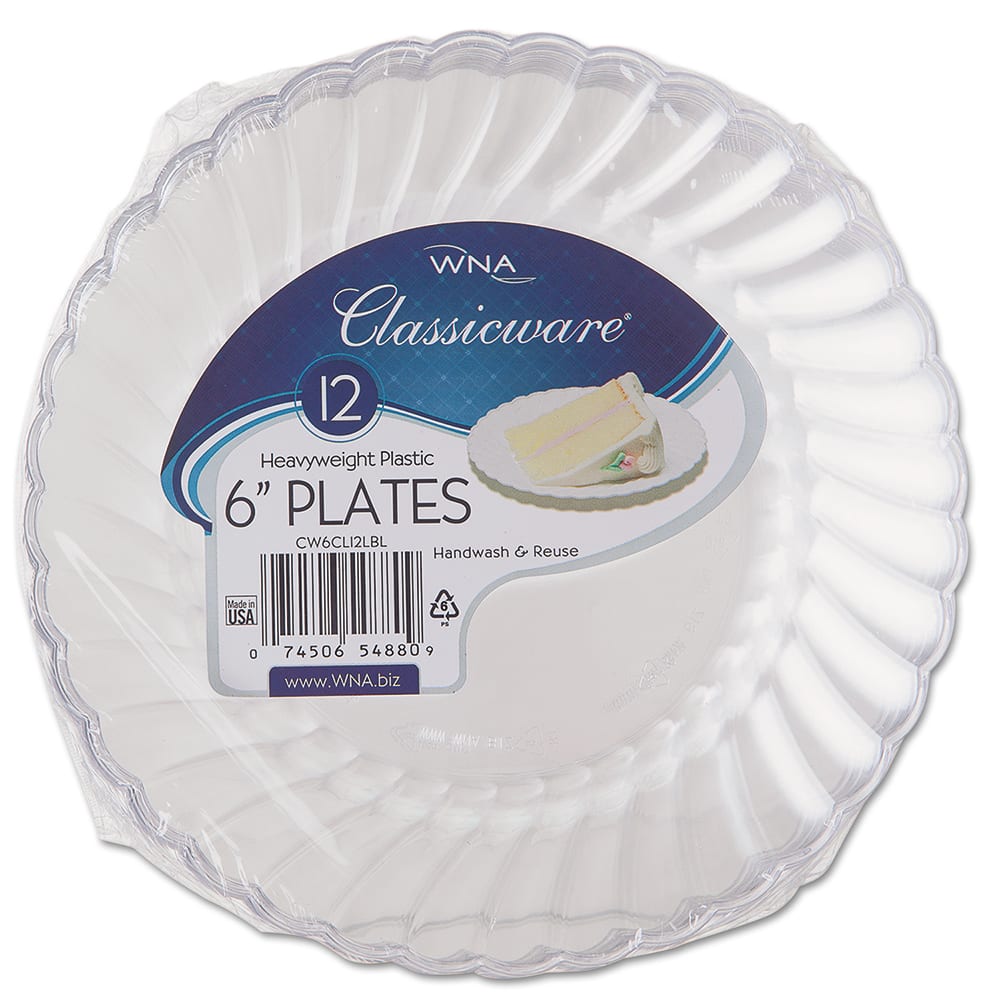 WNA - Paper & Plastic Cups, Plates, Bowls & Utensils; Breakroom Accessory Type: Plates ; Breakroom Accessory Description: Dinnerware-Plate; Plastic ; Color: Clear - Exact Industrial Supply