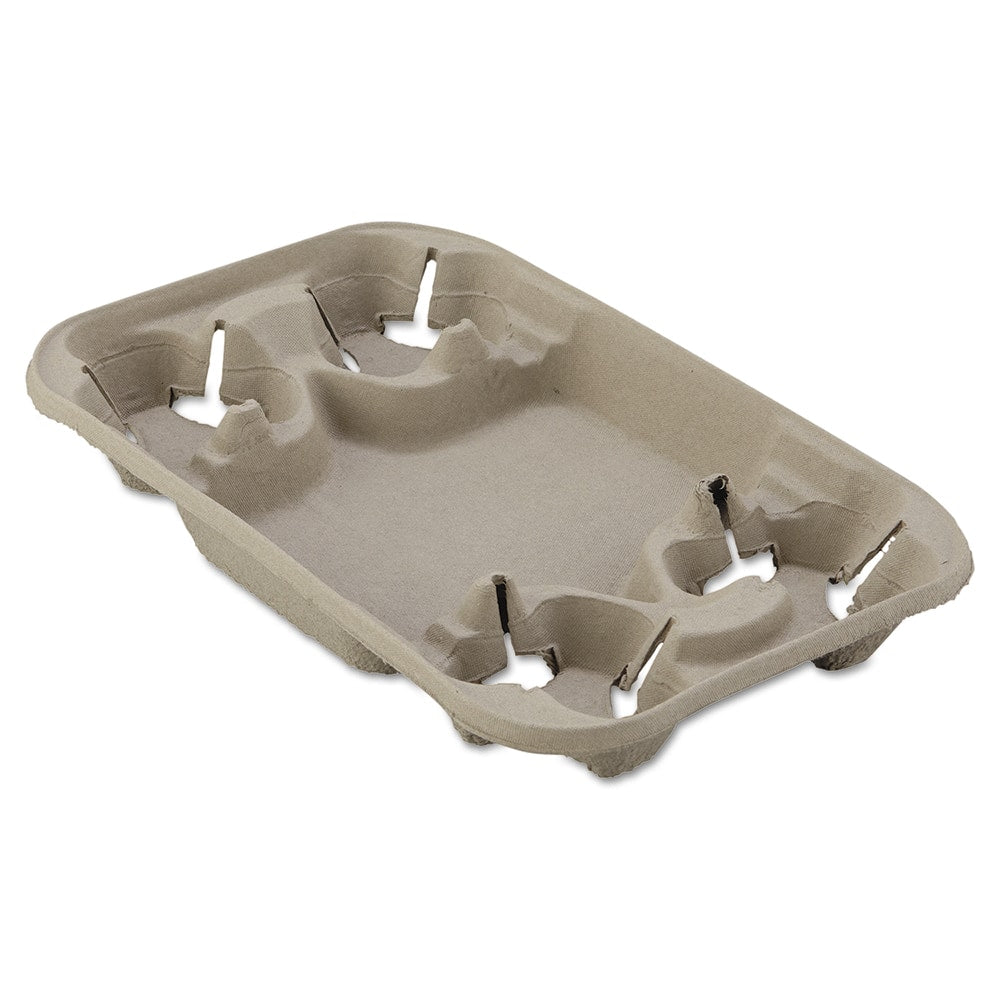 Chinet - Paper & Plastic Cups, Plates, Bowls & Utensils; Breakroom Accessory Type: Cup Carrier ; Breakroom Accessory Description: Cup Trays-Four Cups+Food ; Color: Beige - Exact Industrial Supply