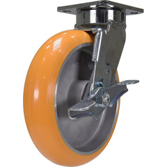 Vestil - Standard Casters; Mount: With Holes ; Style: Swivel w/Brake ; Wheel Diameter: 8 (Inch); Wheel Width: 2 (Inch); Overall Height (Inch): 9-1/2 ; Load Capacity (Lb.): 2000.000 - Exact Industrial Supply