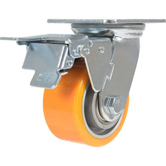 Vestil - Standard Casters; Mount: With Holes ; Style: Swivel w/Brake ; Wheel Diameter: 4 (Inch); Wheel Width: 2 (Inch); Overall Height (Inch): 5-1/2 ; Load Capacity (Lb.): 660.000 - Exact Industrial Supply