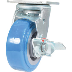 Vestil - Standard Casters; Mount: With Holes ; Style: Swivel w/Brake ; Wheel Diameter: 5 (Inch); Wheel Width: 2 (Inch); Overall Height (Inch): 6-9/16 ; Load Capacity (Lb.): 771.000 - Exact Industrial Supply