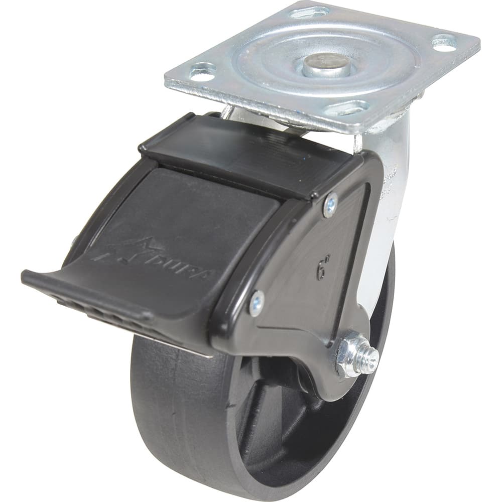 Vestil - Standard Casters; Mount: With Holes ; Style: Swivel w/Total Brake ; Wheel Diameter: 6 (Inch); Wheel Width: 2 (Inch); Overall Height (Inch): 7-1/2 ; Load Capacity (Lb.): 1200.000 - Exact Industrial Supply