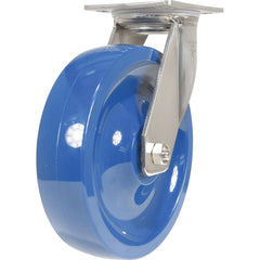 Vestil - Standard Casters; Mount: With Holes ; Style: Swivel ; Wheel Diameter: 8 (Inch); Wheel Width: 2 (Inch); Overall Height (Inch): 9-1/2 ; Load Capacity (Lb.): 1250.000 - Exact Industrial Supply