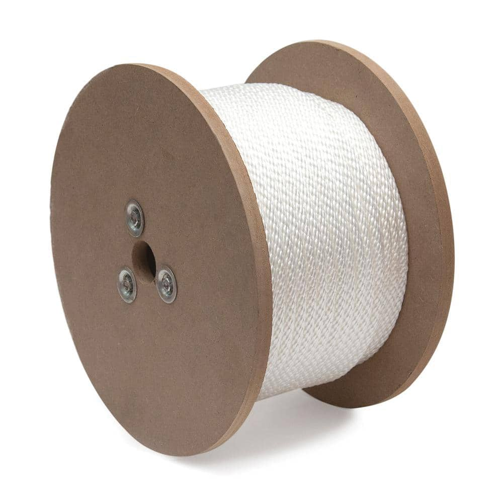 Mibro - Rope; Type: Smooth Braid ; Head/Holder Diameter (Inch): 1/4 ; Material: Nylon ; Load Capacity (Lb.): 90.000 ; Maximum Length: 150.00 ; Color: White - Exact Industrial Supply