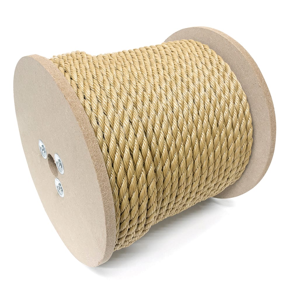 Mibro - Rope; Type: Twisted Rope ; Head/Holder Diameter (Inch): 3/8 ; Material: Polypropylene ; Load Capacity (Lb.): 244.000 ; Maximum Length: 400.00 ; Color: Brown - Exact Industrial Supply