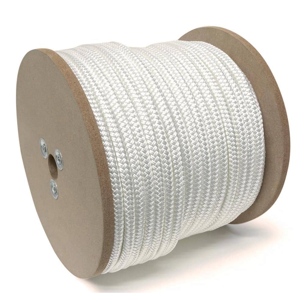 Mibro - Rope; Type: Marine ; Head/Holder Diameter (Inch): 1/2 ; Material: Nylon ; Load Capacity (Lb.): 620.000 ; Maximum Length: 300.00 ; Color: White - Exact Industrial Supply