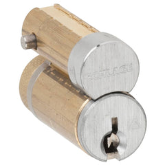 Schlage - Cylinders; Type: Removeable Core ; Keying: C135 Keyway ; Number of Pins: 6 ; Material: Brass ; Finish/Coating: Satin Chrome - Exact Industrial Supply