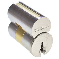 Sargent - Cylinders; Type: Removeable Core ; Keying: HB Keyway ; Number of Pins: 6 ; Material: Brass ; Finish/Coating: Satin Nickel