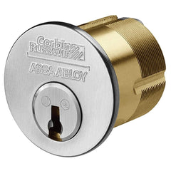 Corbin Russwin - Cylinders; Type: Mortise ; Keying: D1 Keyway ; Number of Pins: 6 ; Material: Brass ; Finish/Coating: Satin Chrome - Exact Industrial Supply