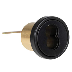 Schlage - Cylinders; Type: Rim ; Keying: Less Core ; Number of Pins: 7 ; Material: Brass ; Finish/Coating: Black - Exact Industrial Supply