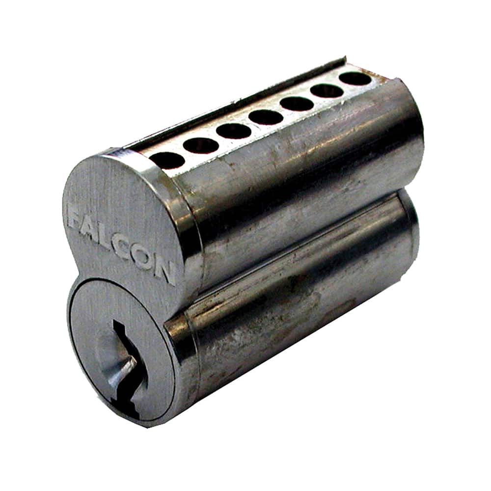 Falcon - Cylinders; Type: Interchangeable Core ; Keying: A Keyway ; Number of Pins: 7 ; Material: Brass ; Finish/Coating: Satin Chrome