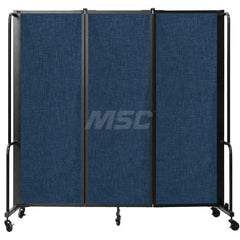 Office Cubicle Partition: 27″ OAW, 72″ OAH, Polyethylene Terephthalate & Steel, Blue