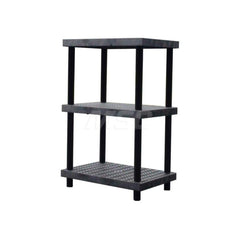 Plastic Shelving; Type: Raised Shelving; Shelf Capacity (Lb.): 750; Width (Inch): 24; Height (Inch): 54.000000; Depth: 36; Number of Shelves: 3; Color: Black