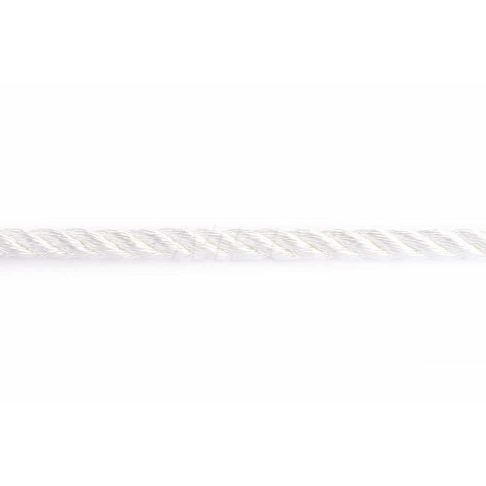 Rope; Rope Construction: 3 Strand Twisted; Material: Polyester; Work Load Limit: 60 lb; Color: White; Maximum Temperature (F) ( - 0 Decimals): 265; Breaking Strength: 13489; Application: General Purpose; Rope Strand Count: 3; Package Type: Reel; Additiona