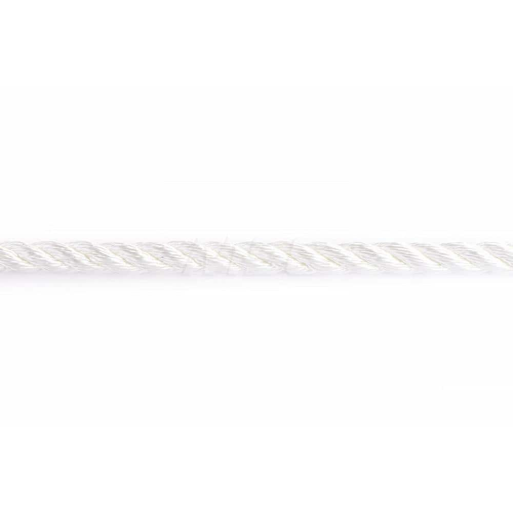 Rope; Rope Construction: 3 Strand Twisted; Material: Polyester; Work Load Limit: 60 lb; Color: White; Maximum Temperature (F) ( - 0 Decimals): 265; Breaking Strength: 3567; Application: General Purpose; Rope Strand Count: 3; Package Type: Reel; Additional