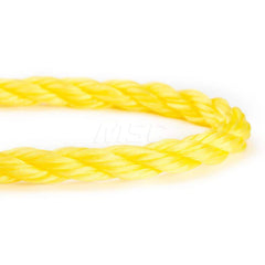 Rope; Rope Construction: 3 Strand Twisted; Material: Polypropylene; Work Load Limit: 60 lb; Color: Yellow; Maximum Temperature (F) ( - 0 Decimals): 330; Breaking Strength: 5570; Application: General Purpose; Rope Strand Count: 3; Package Type: Reel; Addit