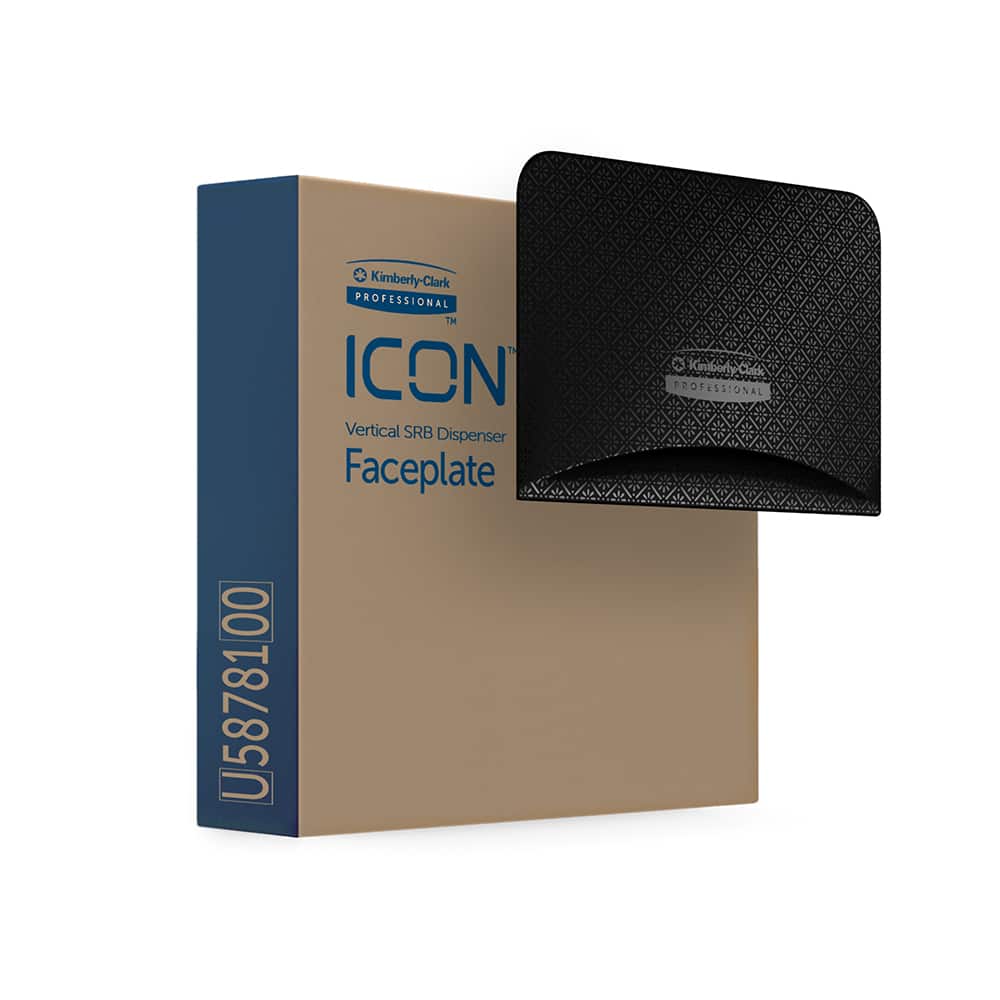 ICON Faceplate, Black Mosaic Design, for Coreless Standard Roll Toilet Paper Dispenser 2 Roll Vertical; 1 Faceplate per Case