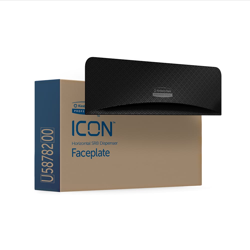 ICON Faceplate, Black Mosaic Design, for Coreless Standard Roll Toilet Paper Dispenser 2 Roll Horizontal; 1 Faceplate per Case