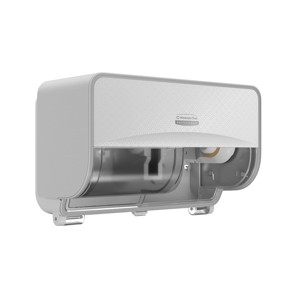 ICON Coreless Standard Roll Toilet Paper Dispenser 2 Roll Horizontal, White Mosaic Design Faceplate; 1 Dispenser and Faceplate per Case