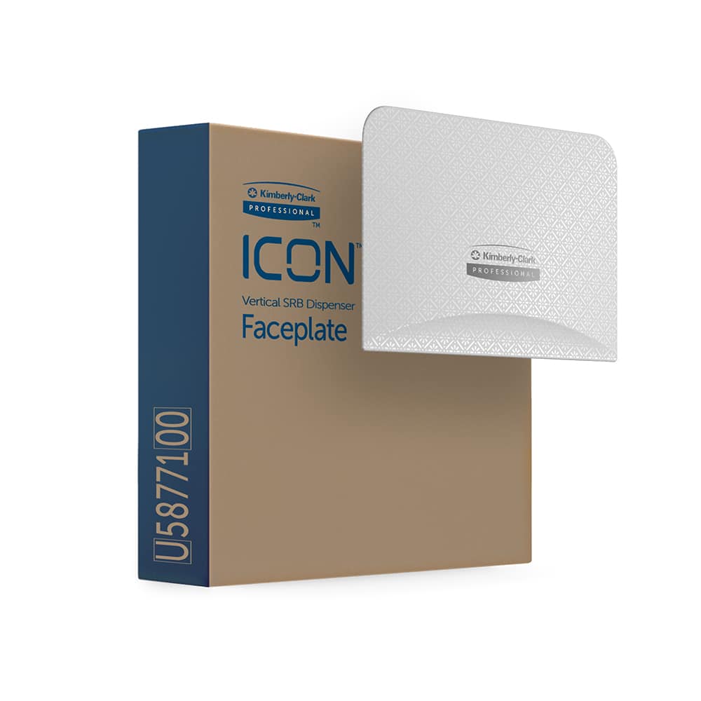 ICON Faceplate, White Mosaic Design, for Coreless Standard Roll Toilet Paper Dispenser 2 Roll Vertical; 1 Faceplate per Case
