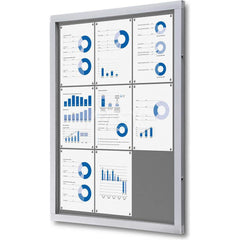 Cork Bulletin Boards; Style: Enclosed Bulletin Board; Color: Silver; Material: Aluminum; Felt; Width (Inch): 29; Material: Aluminum; Felt