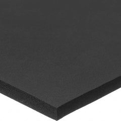 Open Cell Polyurethane Foam: 1″ Thick, 39″ Wide, 78″ Long, Black Plain Backing