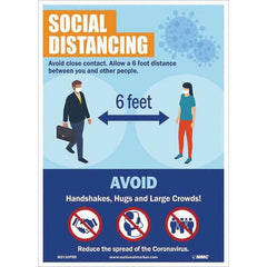 NMC - "COVID-19 - Social Distancing - Avoid Close Contact", 10" Wide x 14" High, Pressure-Sensitive Vinyl Safety Sign - Exact Industrial Supply