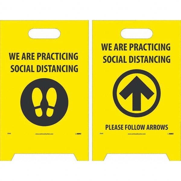 NMC - Cone & A Frame Floor Signs Shape: A-Frame Type: Accident Prevention - Exact Industrial Supply