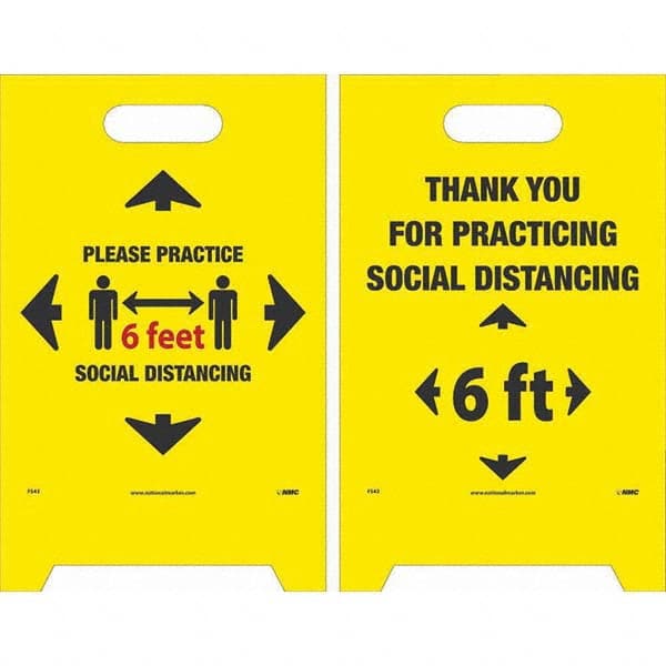 NMC - Cone & A Frame Floor Signs Shape: A-Frame Type: Accident Prevention - Exact Industrial Supply