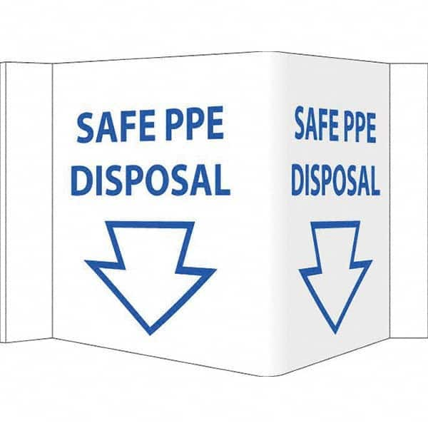 NMC - "Safe PPE Disposal", 12" Wide x 6" High, Vinyl Safety Sign - Exact Industrial Supply