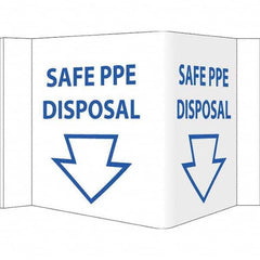 NMC - "Safe PPE Disposal", 12" Wide x 6" High, Vinyl Safety Sign - Exact Industrial Supply