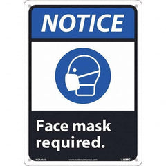 NMC - "Notice - Face Mask Required", 10" Wide x 14" High, Aluminum Safety Sign - Exact Industrial Supply