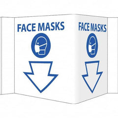 NMC - "Face Masks", 12" Wide x 6" High, Vinyl Safety Sign - Exact Industrial Supply