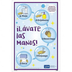 NMC - "COVID-19 - Il\xE1vate Las Manos!", 12" Wide x 18" High, Vinyl Safety Sign - Exact Industrial Supply