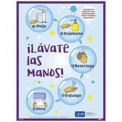 NMC - "COVID-19 - Il\xE1vate Las Manos!", 18" Wide x 24" High, Paper Safety Sign - Exact Industrial Supply