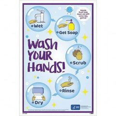 NMC - "COVID-19 - Wash Your Hands", 12" Wide x 18" High, Paper Safety Sign - Exact Industrial Supply