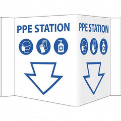 NMC - "PPE Station", 12" Wide x 6" High, Vinyl Safety Sign - Exact Industrial Supply