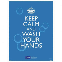 NMC - "COVID-19 - Keep Calm And Wash Your Hands", 18" Wide x 24" High, Paper Safety Sign - Exact Industrial Supply