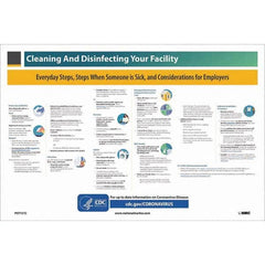 NMC - "COVID-19 - Cleaning and Disinfecting Your Facility", 18" Wide x 12" High, Vinyl Safety Sign - Exact Industrial Supply