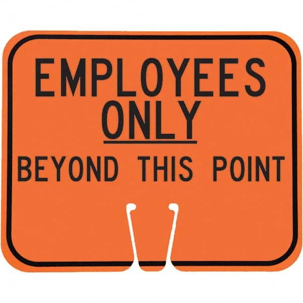 PRO-SAFE - "Notice - Employees Only Beyond This Point", 12-1/2" Wide x 10-1/2" High, ABS Safety Sign - Exact Industrial Supply