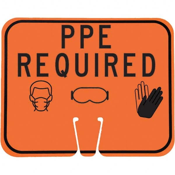 PRO-SAFE - "Notice - PPE Required", 12-1/2" Wide x 10-1/2" High, ABS Safety Sign - Exact Industrial Supply