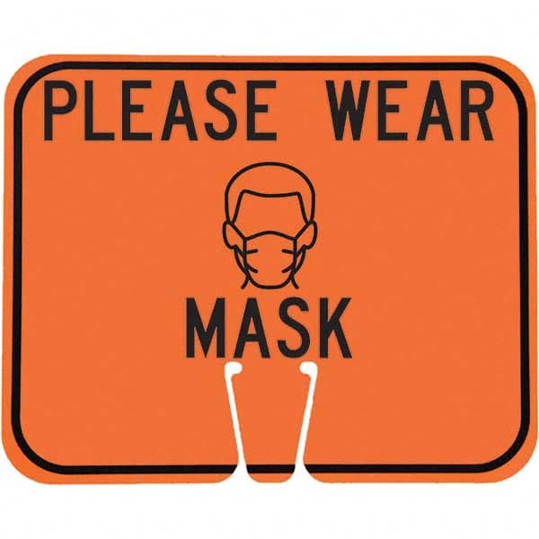 PRO-SAFE - "Notice - Please Wear A Mask", 12-1/2" Wide x 10-1/2" High, ABS Safety Sign - Exact Industrial Supply