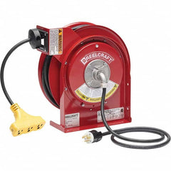 Reelcraft - Cord & Cable Reels End Type: Triple-Tap Outlet Cable Length (Feet): 45 - Exact Industrial Supply