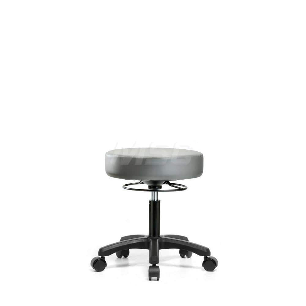 Lab Stool: Vinyl, 24″ Seat Width, 24″ Seat Depth Round Height