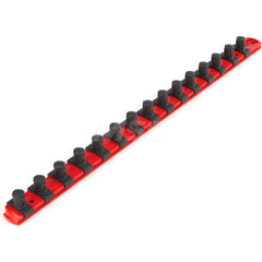 1/2 Inch Drive x 18 Inch Socket Rail, 15 Clips (Red)