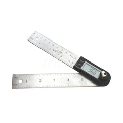 Digital & Dial Protractors; Style: Protractor; Measuring Range (Degrees): 360.00; Resolution (Degrees): 0.0500; Accuracy (Degrees): 0.20; Includes: Battery; Instructions; 4 & 7 in Blades; Battery Type: CR2032