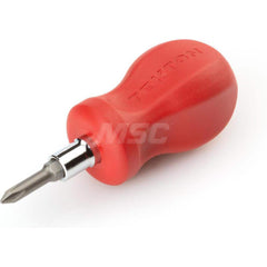 3-in-1 Stubby Phillips/Slotted Driver (#1 x 3/16 in., Red)