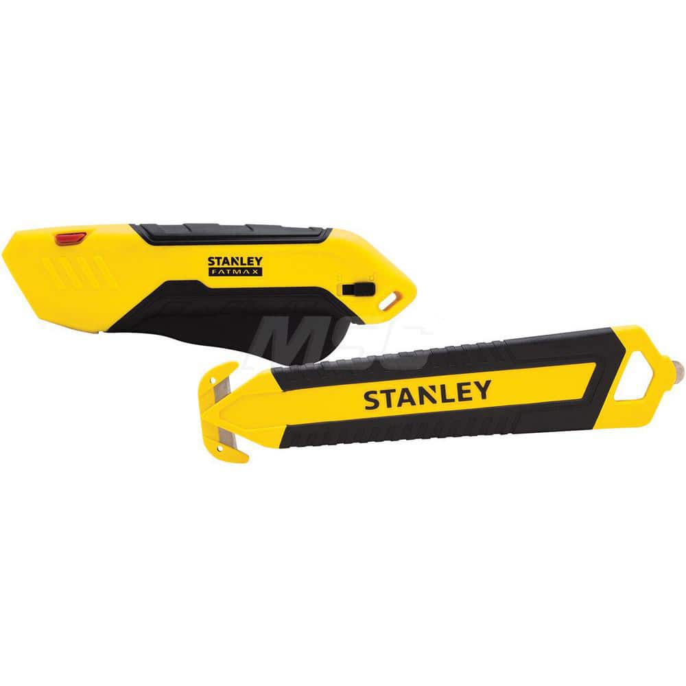 Utility Knife: Retractable Bi-Material Handle, Stanley #11-987 Replacement Blade, 2.175″ Blade Length